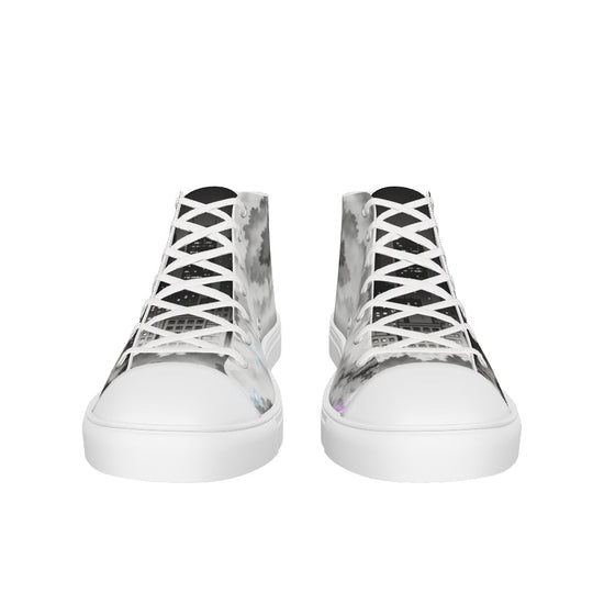 Midnight Divide High-Top Canvas Shoes – Men’s Urban Streetwear Sneakers