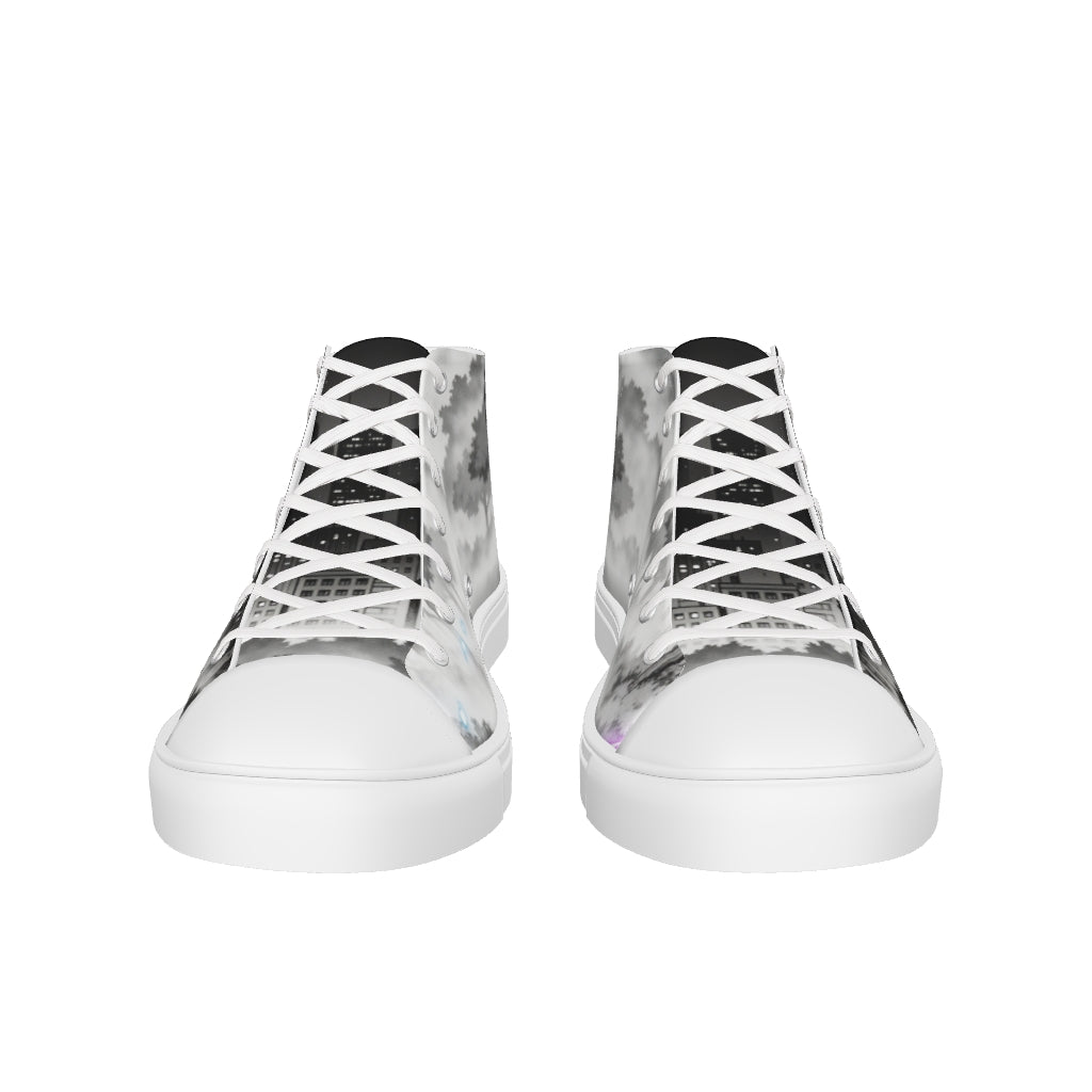 Midnight Divide High-Top Canvas Shoes – Men’s Urban Streetwear Sneakers