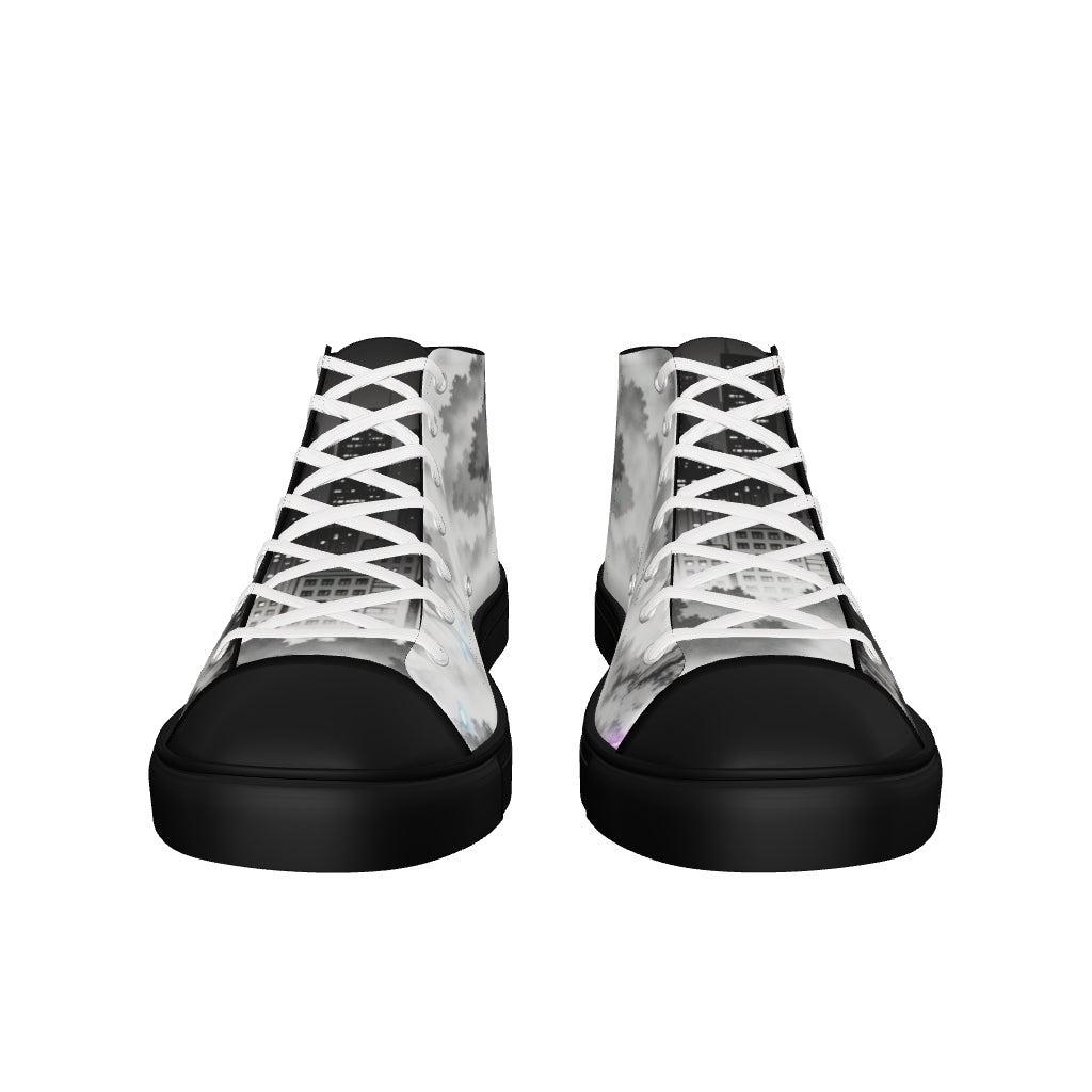 Midnight Divide Women’s High-Top Canvas Shoes – Urban Streetwear Sneakers